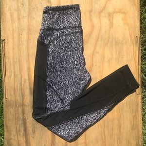 lululemon tights with fishnet mesh details